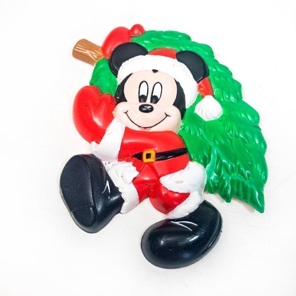 1995 Vintage Disney Mickey Mouse Santa & Christmas Tree Magnet
